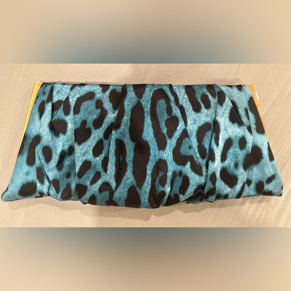 Dolce & Gabbana Silk Satin Animal Print Clutch